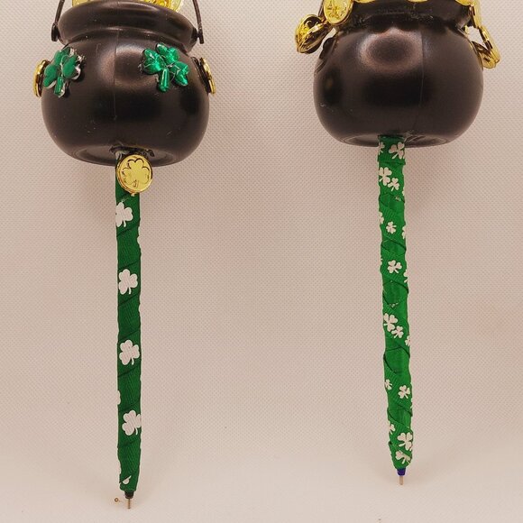 Gold, Black & Green Pot of Gold Pens and Holder (StPat4) - Picture 7 of 10